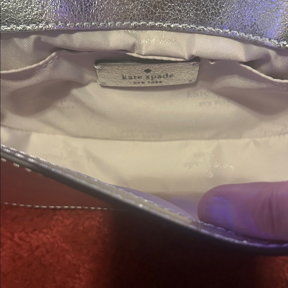 🩶BRAND NEW WITH TAGS🩶Kate Spade Metallic Silver Shoulder Bag - Picture 8 of 16